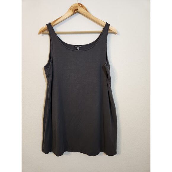 Eileen Fisher Charcoal Gray Sleeveless Tank Dress | Size L - Picture 1 of 8